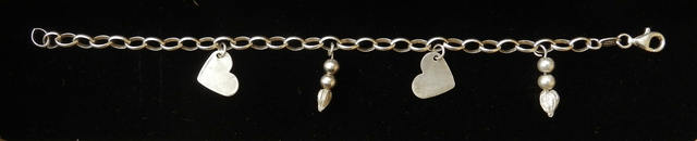Hornbeam seed and hearts bracelet